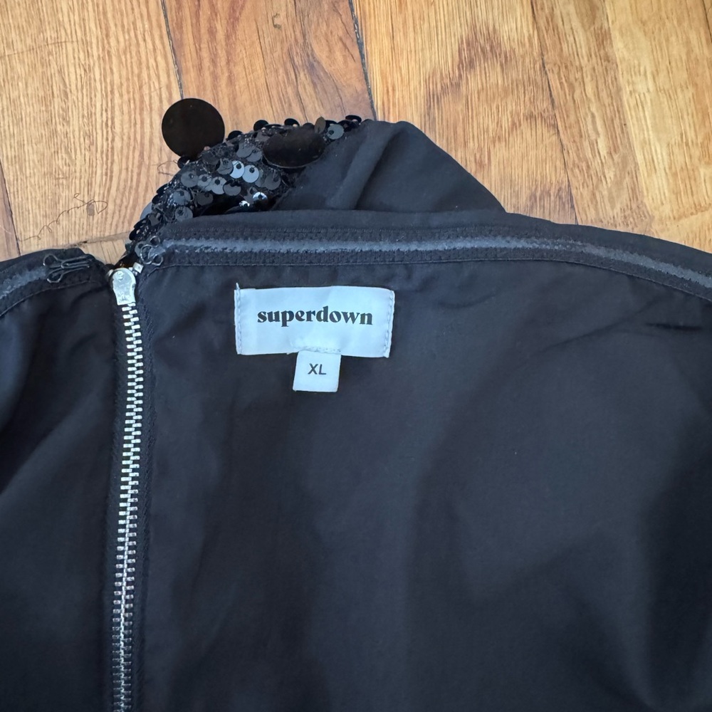 Superdown Black Sequin Strapless Top - image 4